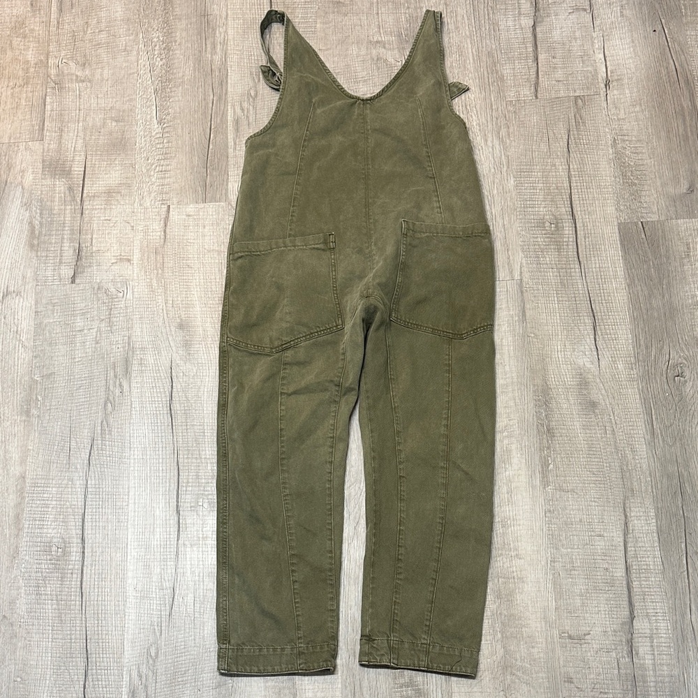 We The Free Olive Green Utility Jumpsuit